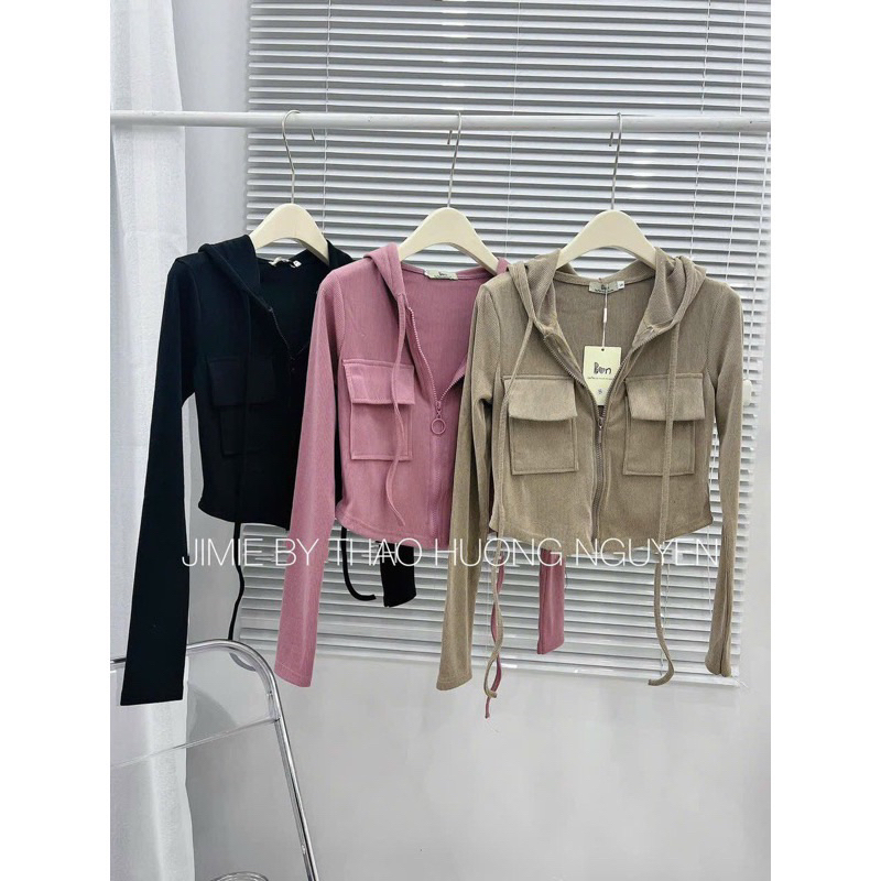 Áo kiểu dây kéo gomboutique77, áo khoác thun nữ , ôm body, co dãn nhiều màu cực xinh 😍😍😍L/U97777