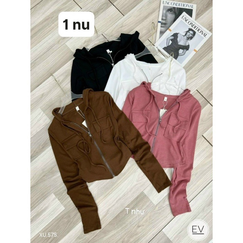 Áo kiểu dây kéo gomboutique77, áo khoác thun nữ , ôm body, co dãn nhiều màu cực xinh 😍😍😍L/U97777