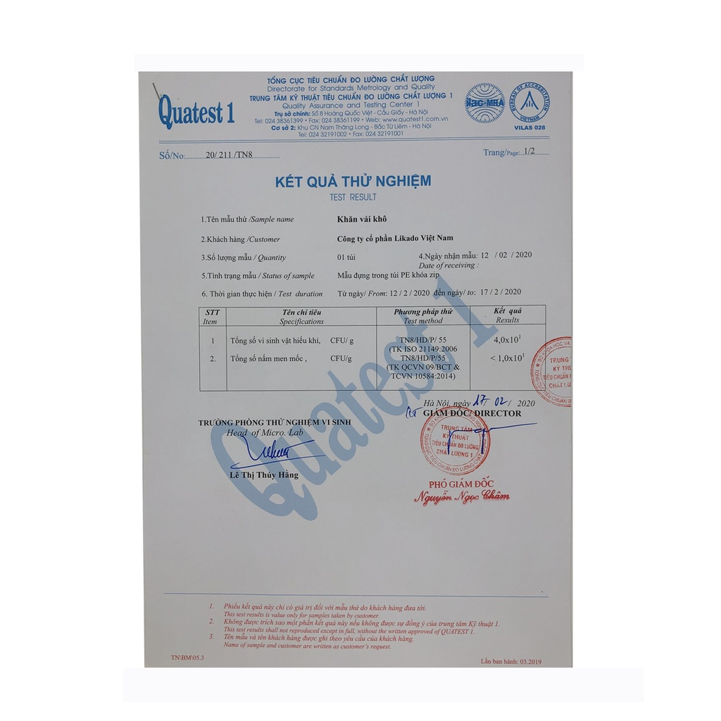 Khăn khô đa năng Likado cho bé 300g kích thước 15x20cm