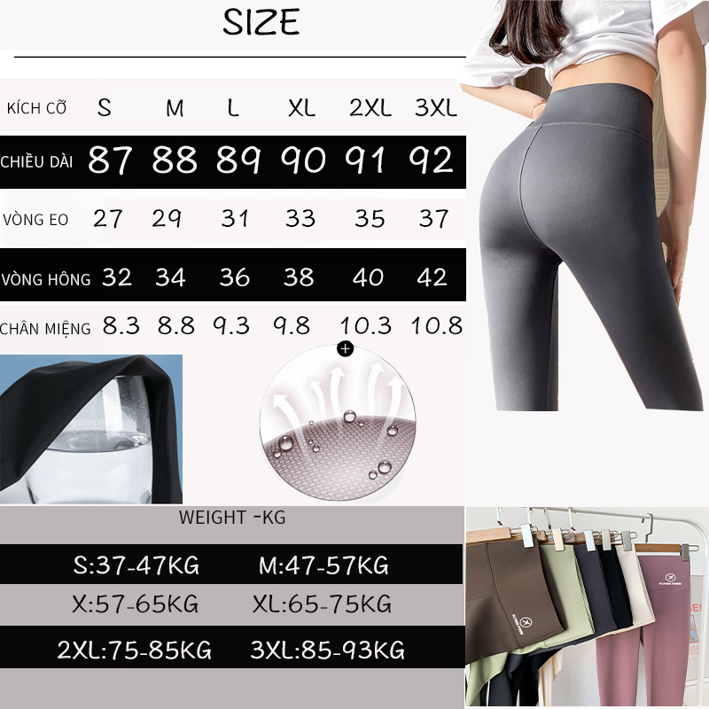 Quần tập yoga nữ，cạp cao quần nâng mông， thể thao đồ tập yoga，Simple khô  Thời trang bigsize-S-3XL-93kg