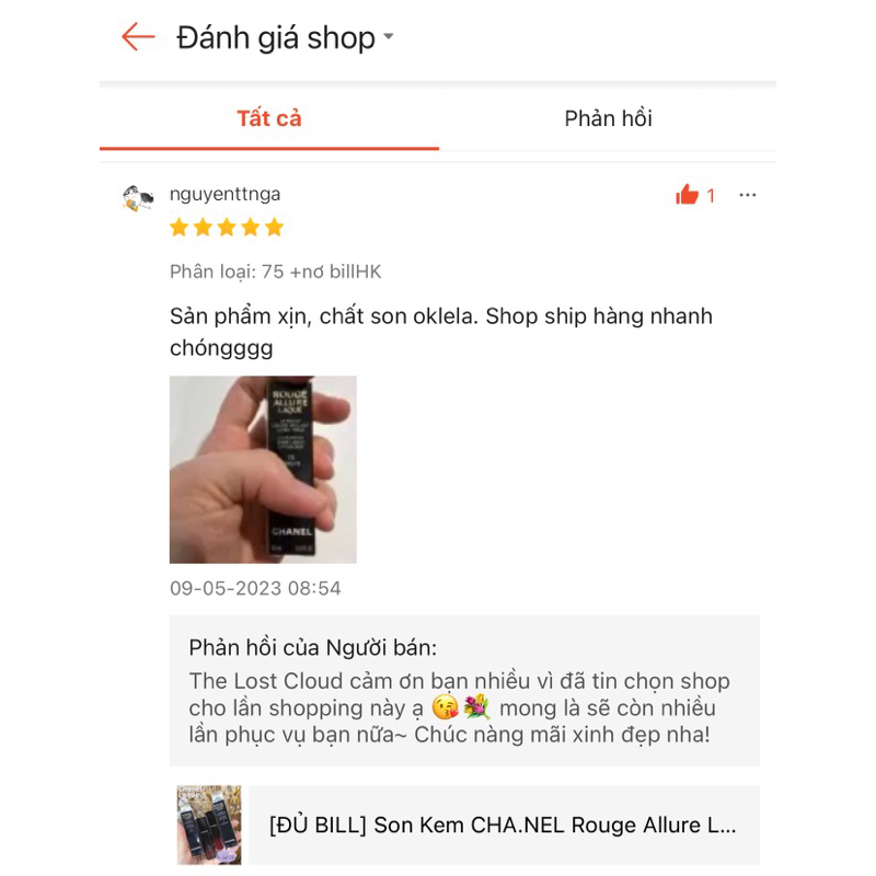 Son Kem CC Rouge Allure Laque/Ink Fullbox ĐỦ BILL💐