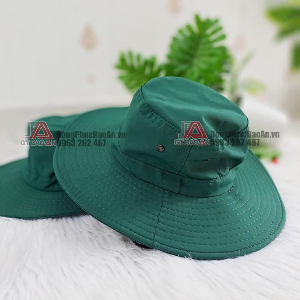 [Sỉ, nhận in logo] Mũ Tai Bèo Đoàn Không Logo, Nón Tai Bèo Thanh Niên Tình Nguyện, Nón Mùa Hè Xanh - Vải KAKI Dù Dày Dặn