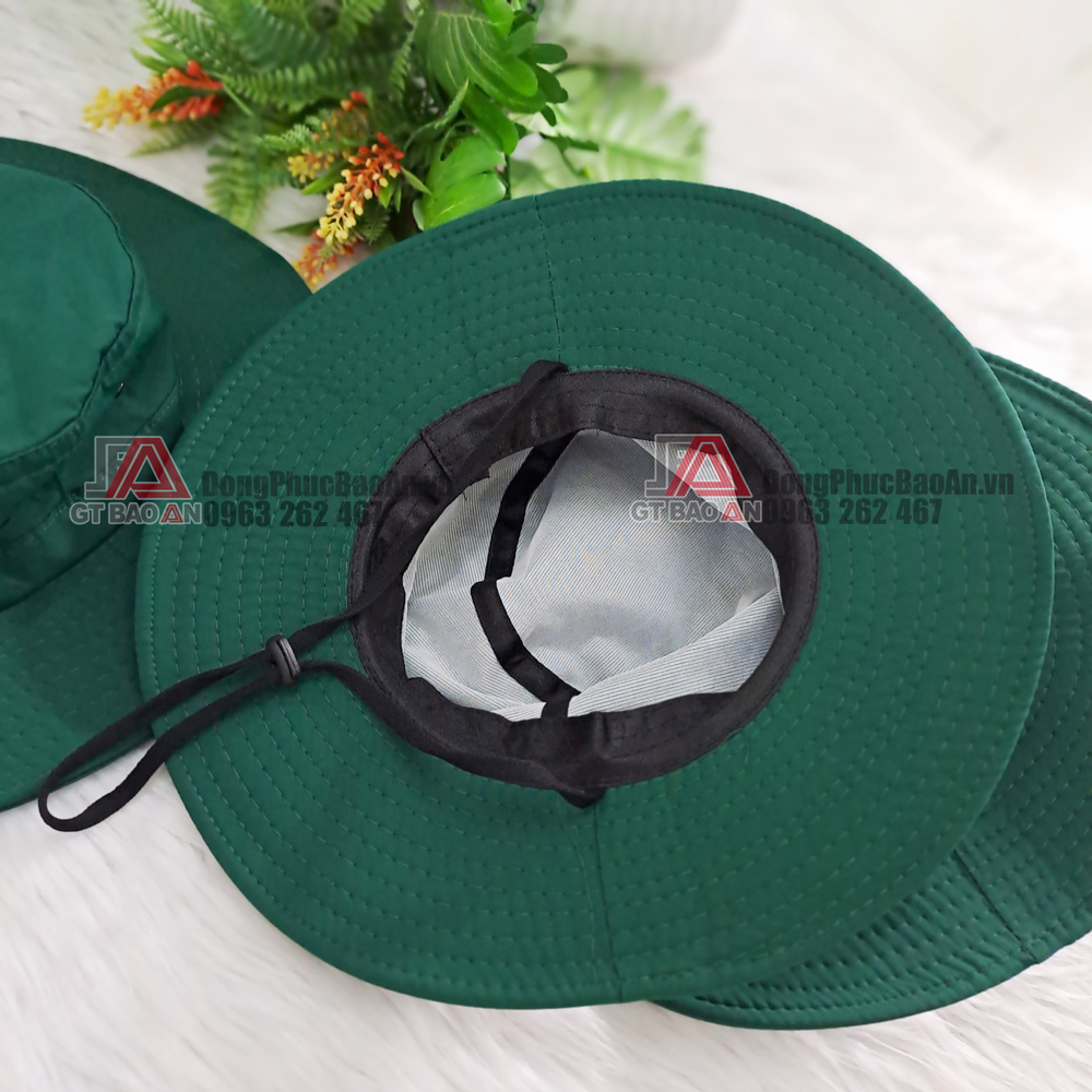 [Sỉ, nhận in logo] Mũ Tai Bèo Đoàn Không Logo, Nón Tai Bèo Thanh Niên Tình Nguyện, Nón Mùa Hè Xanh - Vải KAKI Dù Dày Dặn