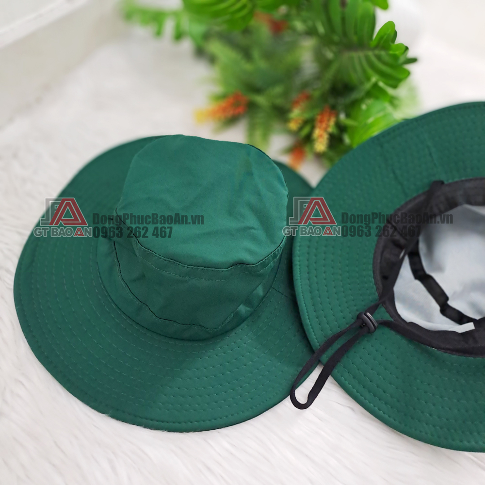 [Sỉ, nhận in logo] Mũ Tai Bèo Đoàn Không Logo, Nón Tai Bèo Thanh Niên Tình Nguyện, Nón Mùa Hè Xanh - Vải KAKI Dù Dày Dặn