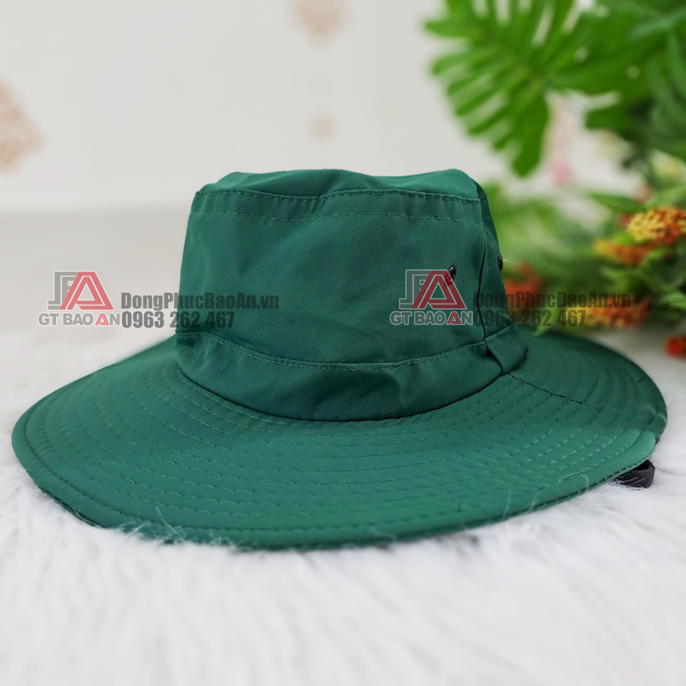 [Sỉ, nhận in logo] Mũ Tai Bèo Đoàn Không Logo, Nón Tai Bèo Thanh Niên Tình Nguyện, Nón Mùa Hè Xanh - Vải KAKI Dù Dày Dặn