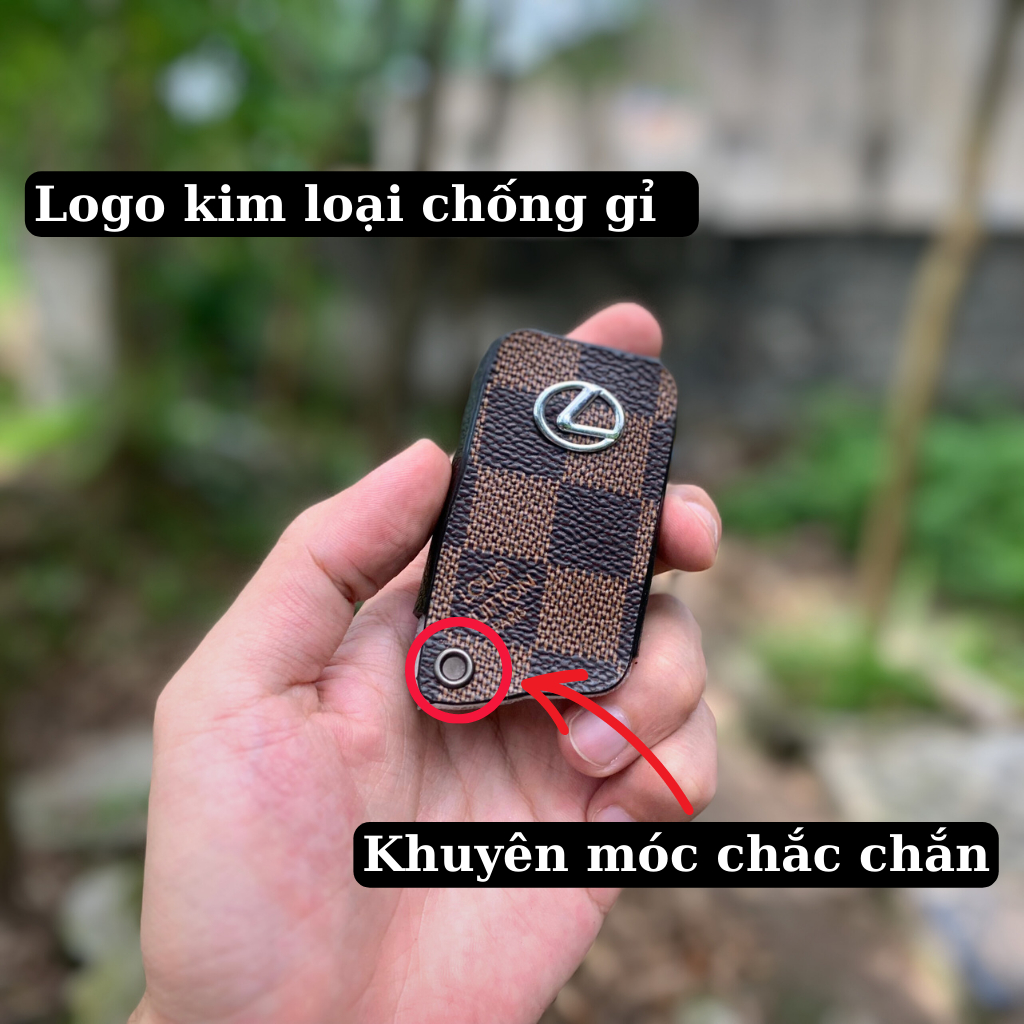 Bọc chìa khoá Lexus sang trọng, ốp chìa khoá ô tô lexus, bao da chìa khóa lexus da thật trẻ trung