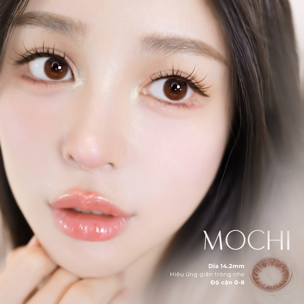 Lens nâu tự nhiên có độ Mochi thương hiệu Angel Eyes đường kính 14.2 có độ từ 0 đến 8