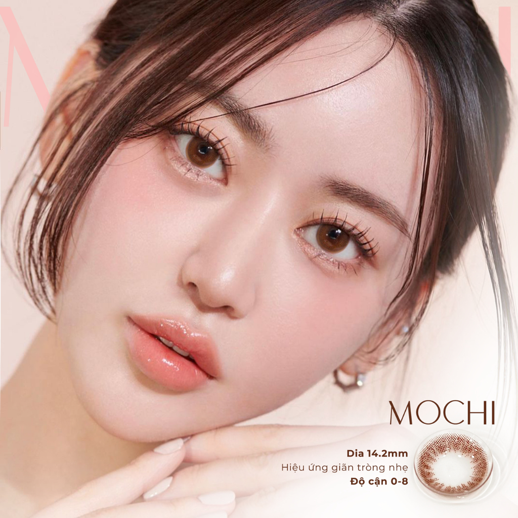 Lens nâu tự nhiên có độ Mochi thương hiệu Angel Eyes đường kính 14.2 có độ từ 0 đến 8
