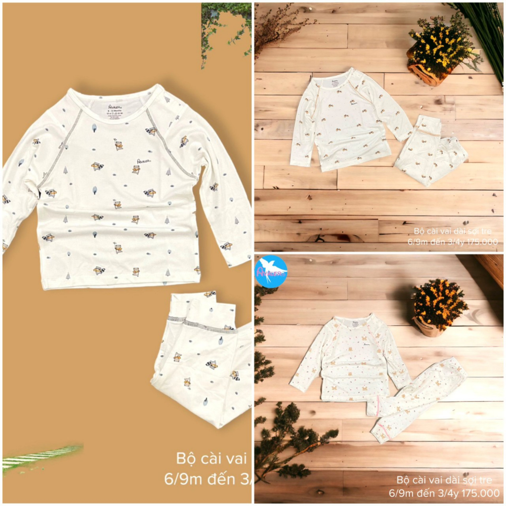 Bộ quần áo dài tay Avaler cho bé từ 6 tháng đến 4 tuổi AV075
