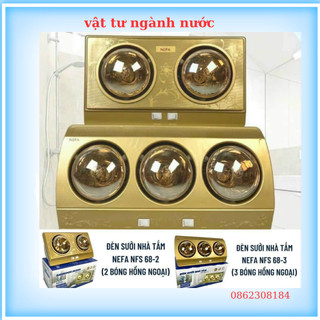 Đèn sưởi nhà tắm 3 bóng NEFA, đèn sưởi ấm phòng tắm treo tường công suất lớn, an toàn chống cháy nổ Bảo Hành 2 Năm