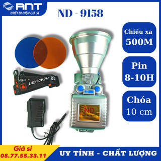 Đèn pin đội đầu siêu sáng, chống nước chiếu xa 500m, chóa 10cm công suất 9000w, thời gian pin 8 - 10h, nd-9158