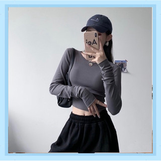 Áo Croptop nữ tay dài Ôm Body chất botam phong cá tính