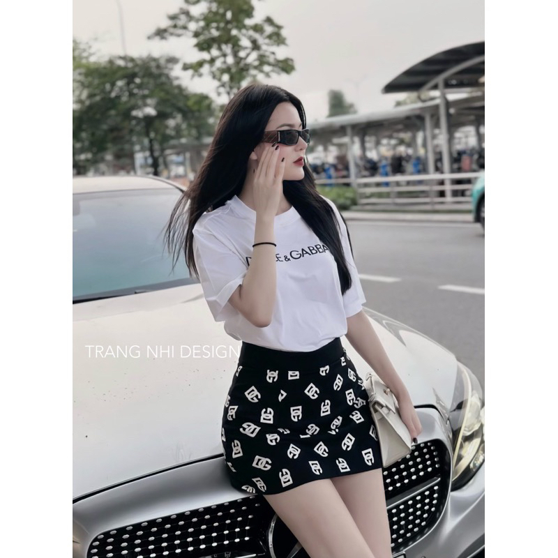 Set áo phông thun co dãn, chân váy co dãn tôn dáng siêu đỉnh dành cho nữ..