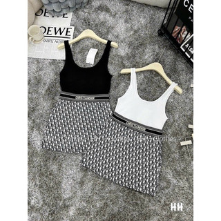 Set áo ba lỗ bodysuit chân váy dior.