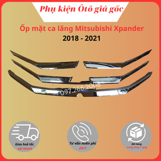 Ốp mặt ca lăng xe Mitsubishi Xpander 2018, 2019, 2020, 2021 mạ crom cao cấp, sáng bóng
