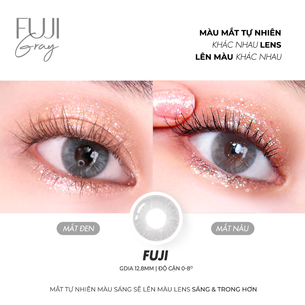 Lens xám tây Angel Eyes Fuji Gray có cận - GDia 12.8mm - Độ cận 0-8