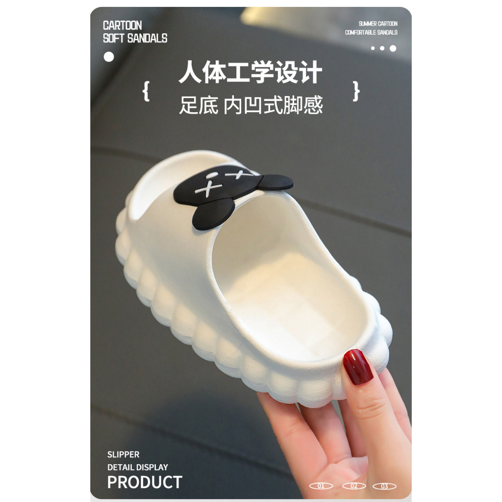 Dép lê mặt gấu stormy hoạt hình dành cho bé trai bé gái đều xinh.