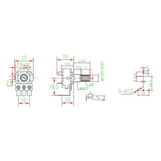 Chiết áp đơn WH148 B10K - Chân cong