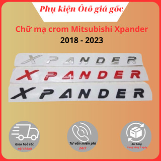 Chữ dán logo nổi mitsubishi xpander 2018 - 2021, 2022, 2023 nhựa abs mạ crom cao cấp