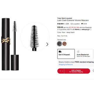 Minisize 2ml | Mascara YSL Lash Clash Extreme Volume