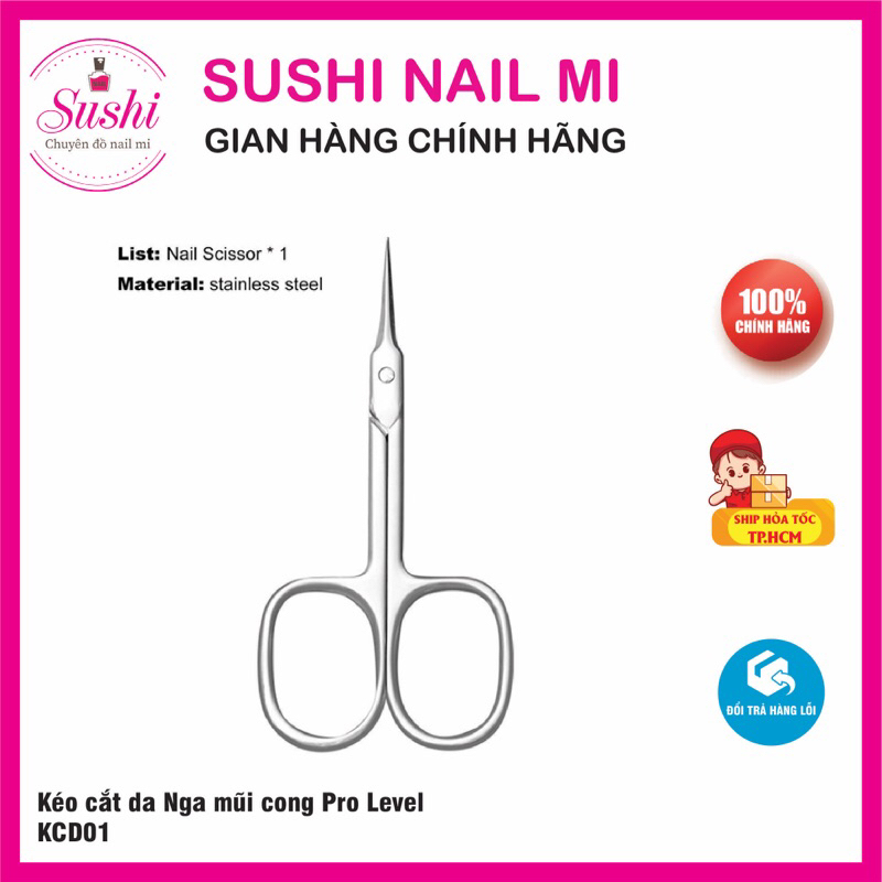 Kéo cắt da tay chân Nga đầu cong, chuyên dụng cho làm móng - Sushi nail mi