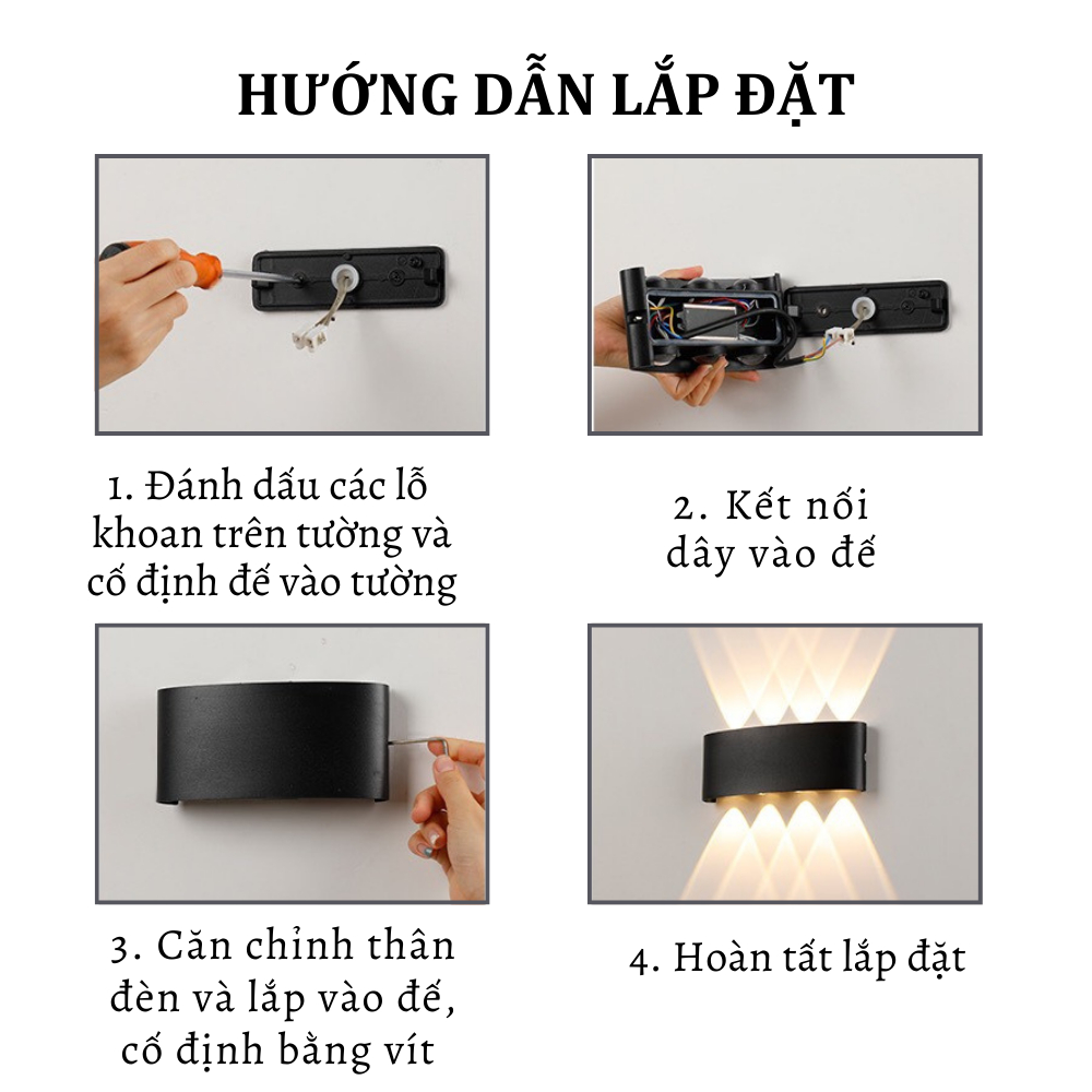 Đèn Hắt Tường 2 Đầu Makito Trang Trí Phòng Để Sân Vườn Chống Nước Tốt | BigBuy360 - bigbuy360.vn