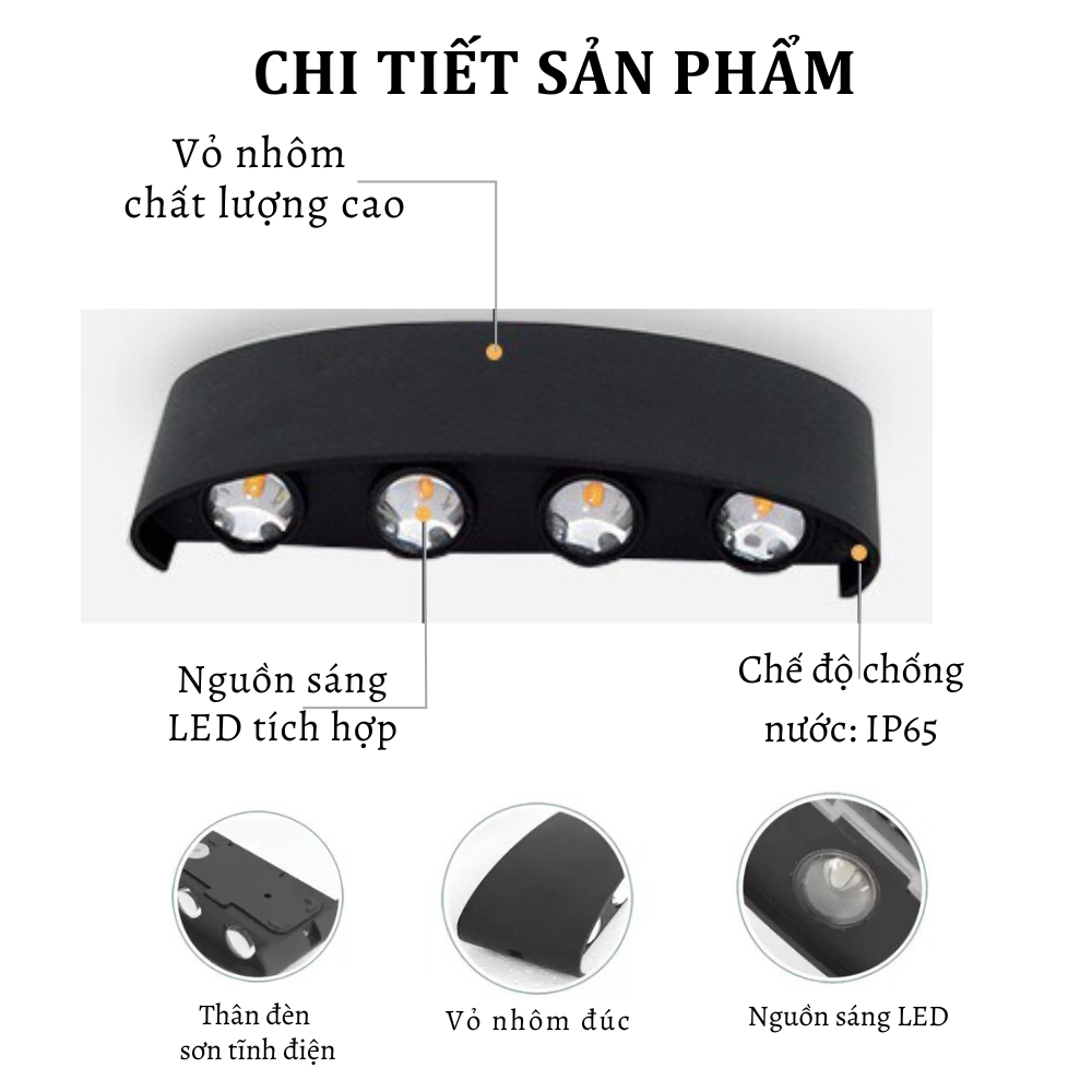 Đèn Treo Tường Makito Trang Trí Phòng Khách Cầu Thang Siêu Sáng