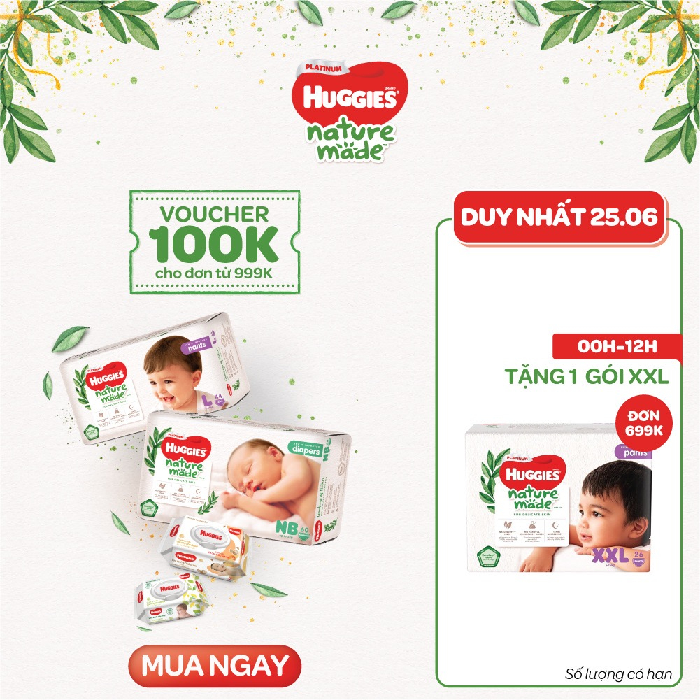 (Quà KM Huggies) Tã Huggies Nature Made size XXL26