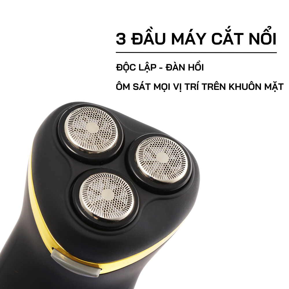 Máy Cạo Râu Mini Chống Nước PAILIPU, 3 Lưỡi Cạo Râu Ôm Sát Khuôn Mặt, Máy Cạo Khô Cạo Ướt Có Đầu Bấm Tỉa Tóc Mai