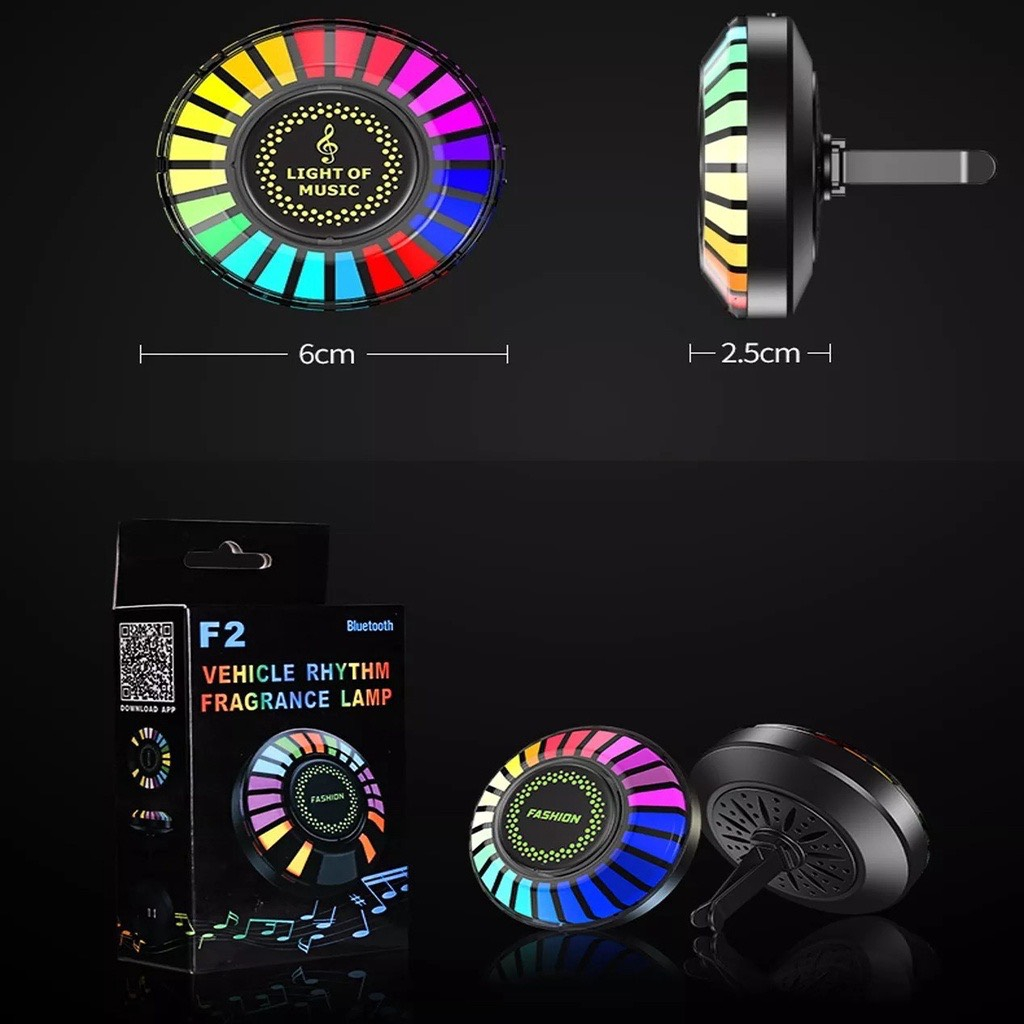 Đèn Led Cảm Ứng Âm Thanh Nước Hoa Gắn Cửa Gió Điều Hoà Ô Tô - Nhấp Nháy Theo Nhạc, kèm nước hoa