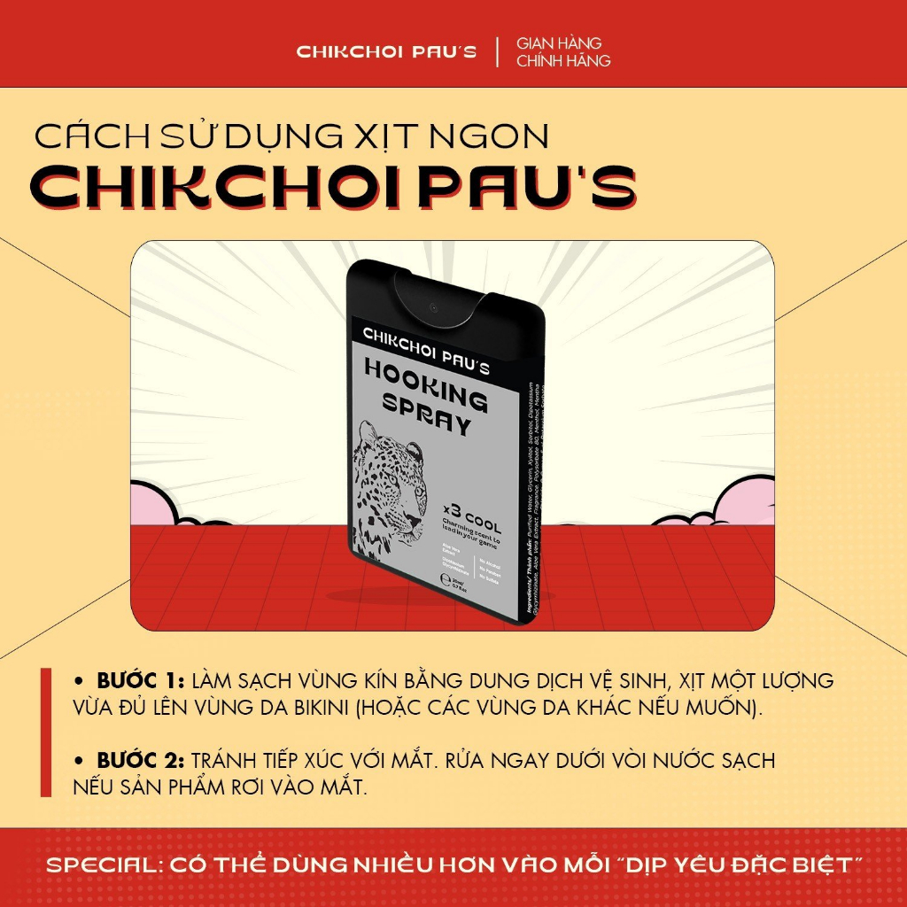 Xịt tăng lực CHIKCHOI PAU'S the mát x3 Cool Men xịt lạnh gấp 3 lần hương thơm chocolate+cafe 20ml