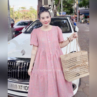 Đầm Bầu Công Sở Kẻ Caro Mù