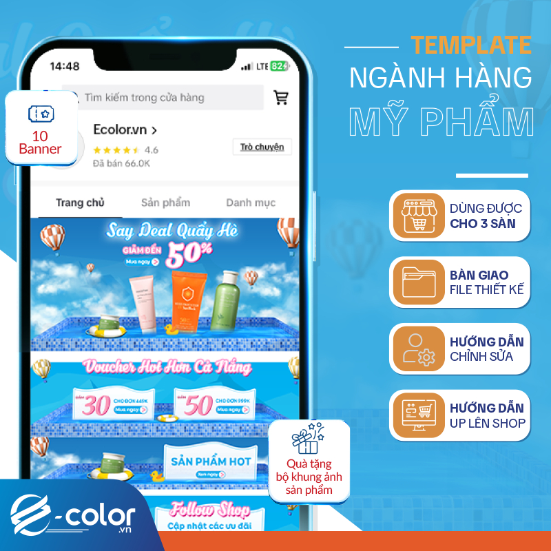 [Ecolor] Template trang trí gian hàng - ngành hàng Đồ Gia Dụng - 10 Banner - ECL-TTS21