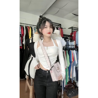 Crotop cổ yếm tay dài thun gân
