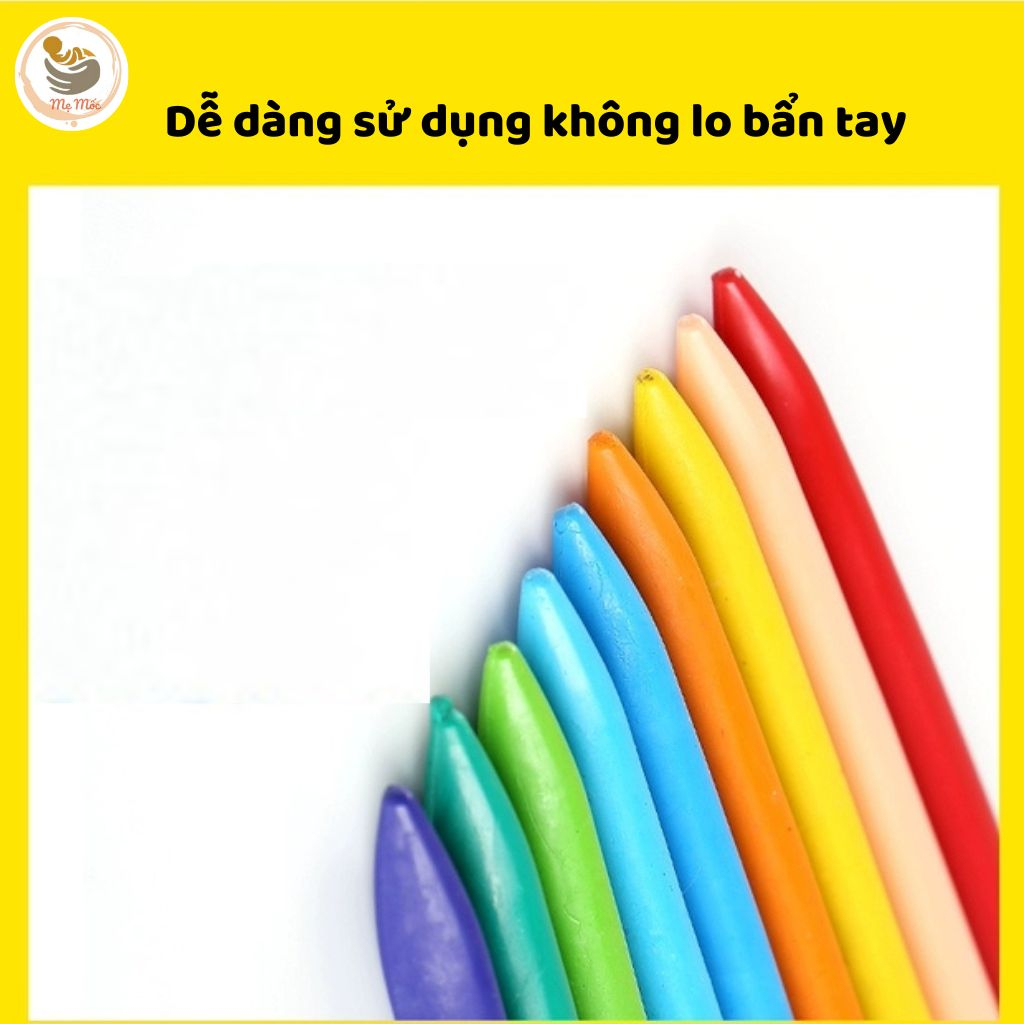 Bộ Màu Sáp Hữu Cơ Cho Bé 12-24 Màu Cho Bé Vẽ Tập Tô HagyKid Không Lo Dính Tay, Không Tạo Bụi Và An Toàn