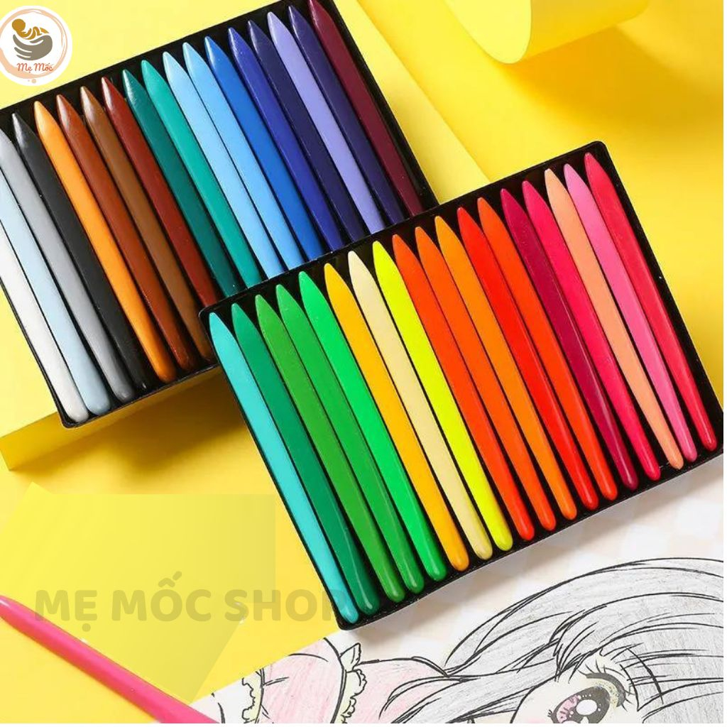 Bộ Màu Sáp Hữu Cơ Cho Bé 12-24 Màu Cho Bé Vẽ Tập Tô HagyKid Không Lo Dính Tay, Không Tạo Bụi Và An Toàn