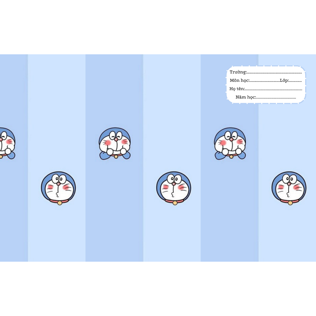 - BAO TẬP KHỔ NHỎ 16cm*21cm -  BÌA BAO TẬP A5 CÓ SẴN GIẤY KÍNH MẪU DOREMON - BÌA BAO TẬP CUTE