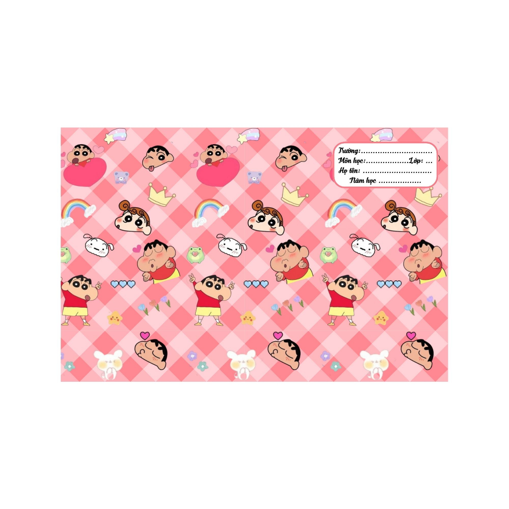 BAO TẬP KHỔ NHỎ 16cm*21cm -  BÌA BAO TẬP A5 CÓ SẴN GIẤY KÍNH MẪU SHIN - BÌA BAO TẬP CUTE