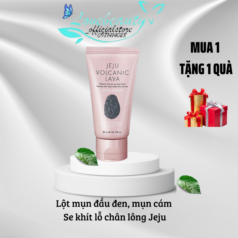 Gel lột mụn Jeju Volcanic Lava lột mụn đầu đen mũi giảm mụn cám se khít lỗ chân lông- [Tặng máy massage mặt]
