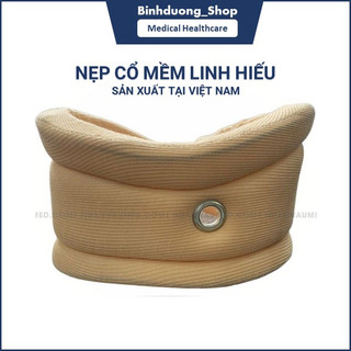 Nẹp cổ mềm linh hiếu, nẹp cổ mềm cố định cổ thoáng khí hỗ trợ đau cổ, trẹo cổ, thoái hóa đốt sống cổ