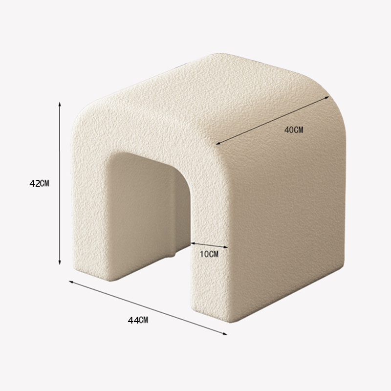 Ghế lông cừu decor ghế trang điểm Chansey phong cách Bắc Âu phòng khách, phòng ngủ- GC21
