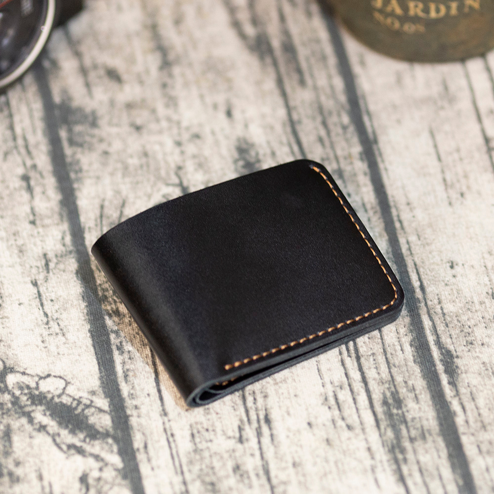 Ví Da Bò Nam MiNi KaNe Không Khóa Kéo Truyền Thống Khâu Tay Thủ Công Hanmade Tinh Xảo Theo Phong Cách Phương Tây