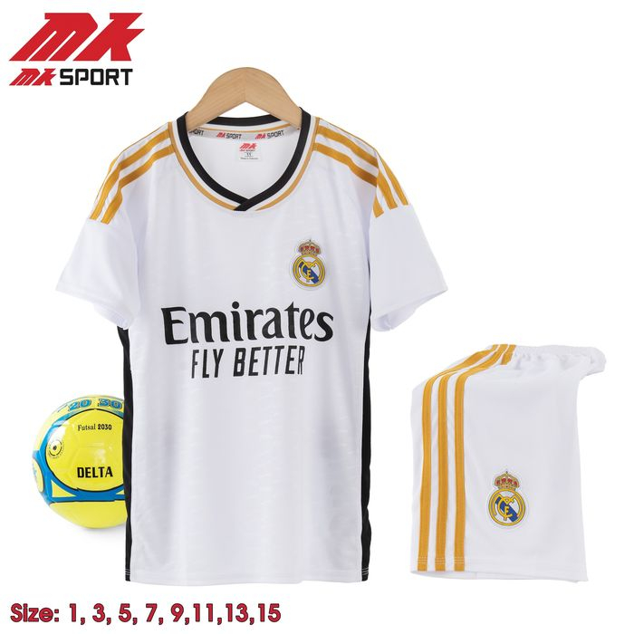 - Áo bóng đá, đồ thể thao Real madrid size trẻ em mẫu mới 2023 hàng thun lạnh loại 1