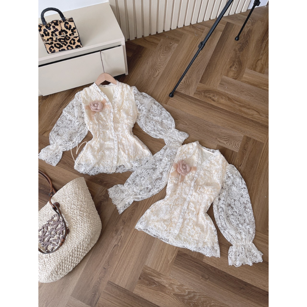 ÁO REN ĐÍNH TAG HOA