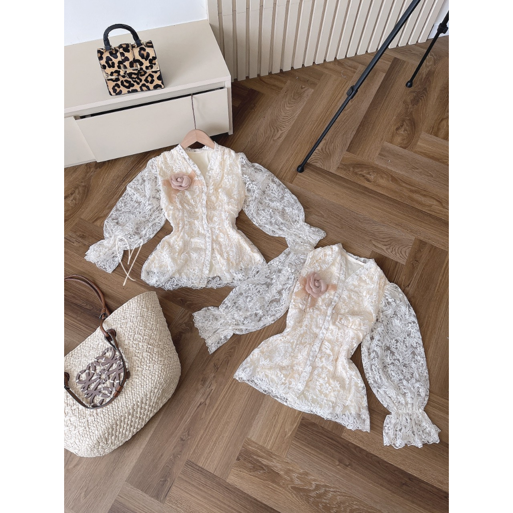 ÁO REN ĐÍNH TAG HOA