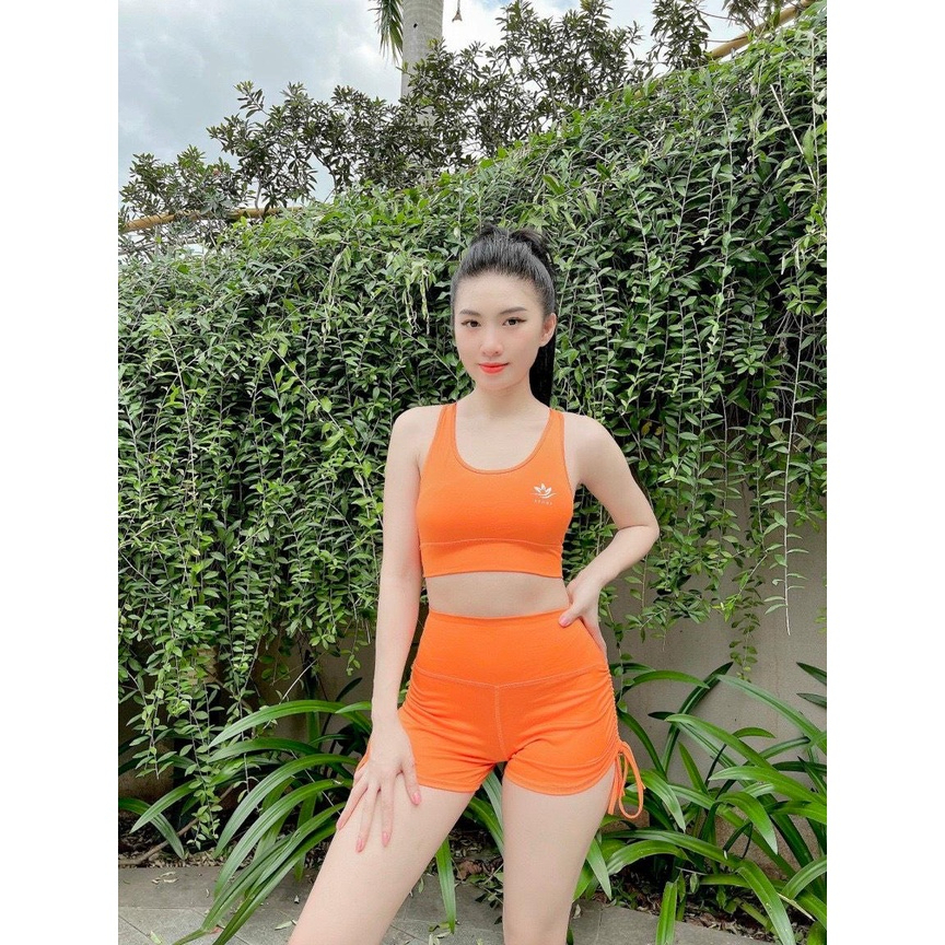 Đồ tập gym nữ, set bộ đùi thể thao áo bra - quần đùi tập aerobic, tập gym yoga nữ đồ đi bơi nữ