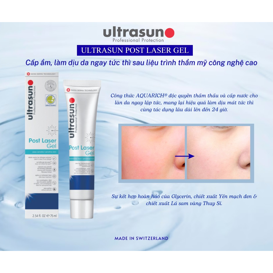 ULTRASUN POST LASER - Dưỡng chất lạnh sau LASER, làm dịu, phục hồi và tái tạo da