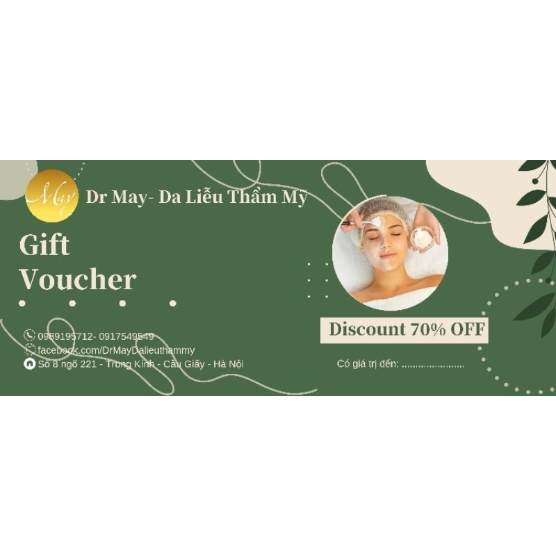 Voucher Chăm sóc da tại DR MAY- Da Liễu Thẩm Mỹ