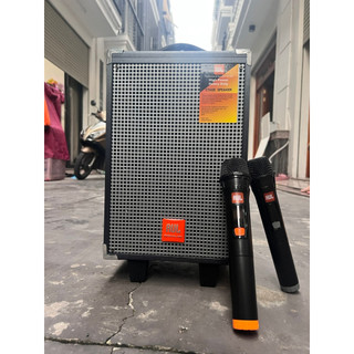 Loa karaoke bluetooth tặng kèm 2 micro không dây kiểu dáng cực xinh âm thanh cực đỉnh giá rẻ bất ngờ
