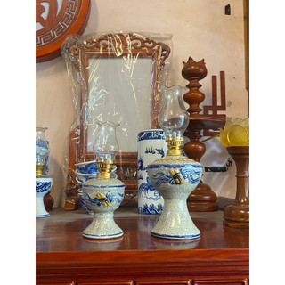 Đèn dầu men rạn Bát Tràng